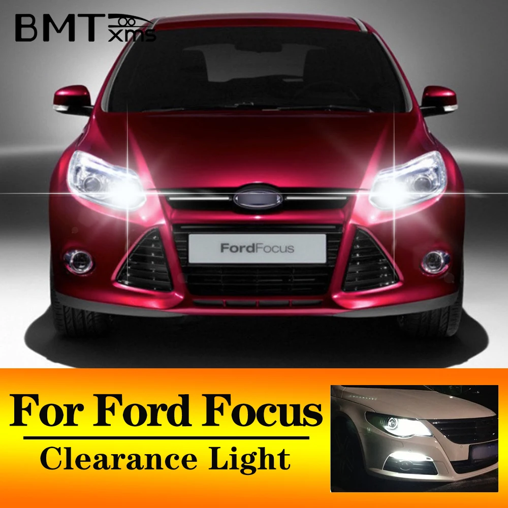 BMTxms 2Pcs T10 W5W LED Bulb Clearance Light Parking Lamp For Ford Focus 1 2 3 1999-2018 2009 2010 2011 2012 2013 2014 2015 2016