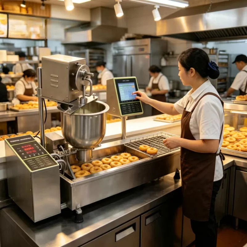 Commercial Donut Fryer Electric - เครื่องทำโดนัทเกรดอาหารเชิงพาณิชย์แบบกำหนดเองได้, เครื่องทอดโดนัทไฟฟ้าอัตโนมัติเต็มรูปแบบสำหรับอุปกรณ์การผลิตโดนัทหวาน