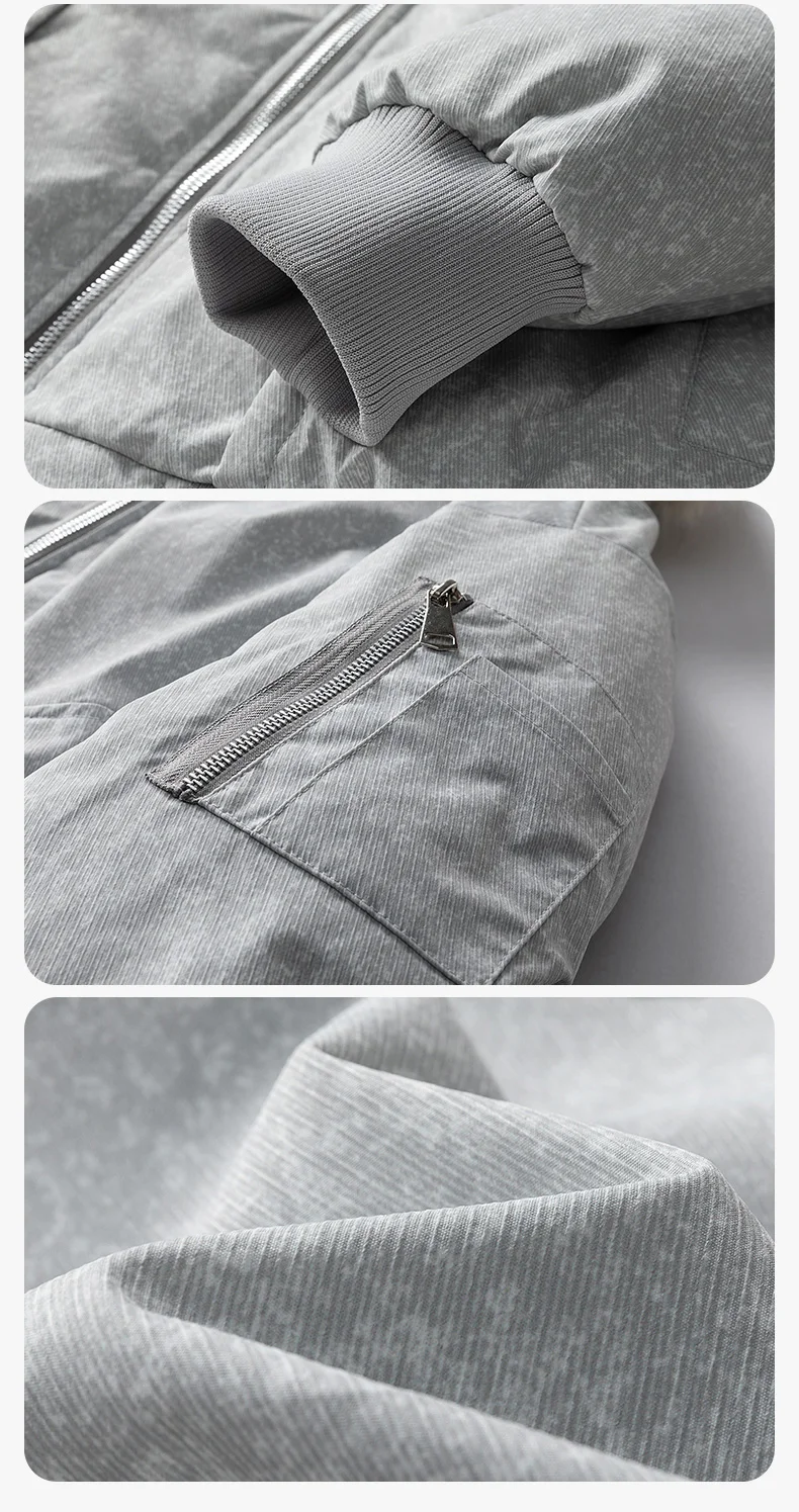 IEFB Snow Wash Warm Cotton Parka For Men Oversized Faux Fur Collar Hooded Casual Thick Winter Outerwear9X4143