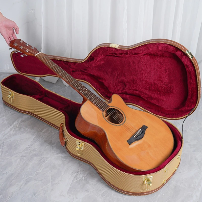 41 Inches Folk Guitar Case Waterproof Thickened Hard Box Shockproof Pressure Resistance Carrying Case Musical Instruments Boxes