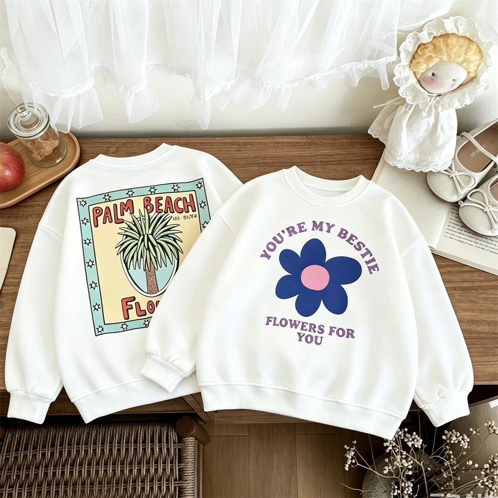 Fashion Sweatshirts Round Neck Pullovers Boys And Girls Casual Loose Clothing Long-sleeved Tops Toddler Spring Autumn Hoodie