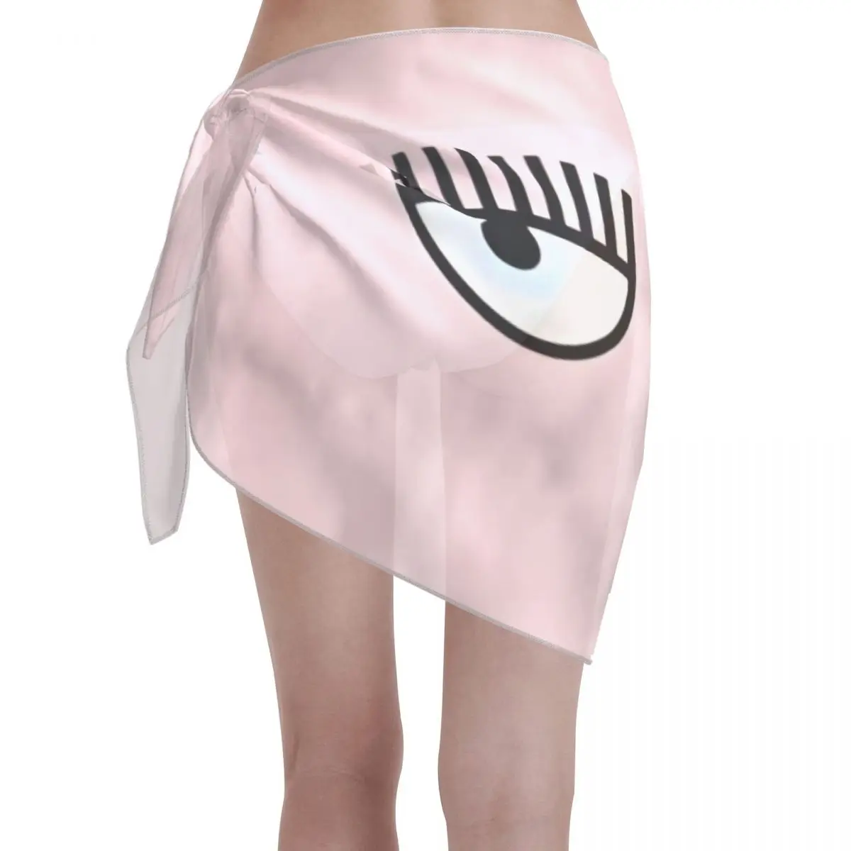 Benutzerdefinierte Ferragnies Eyes C-Chiara Kurze Sarongs Badeanzug Cover Up Bedruckter Bikini Wrap Sheer Sarong Strand Wrap