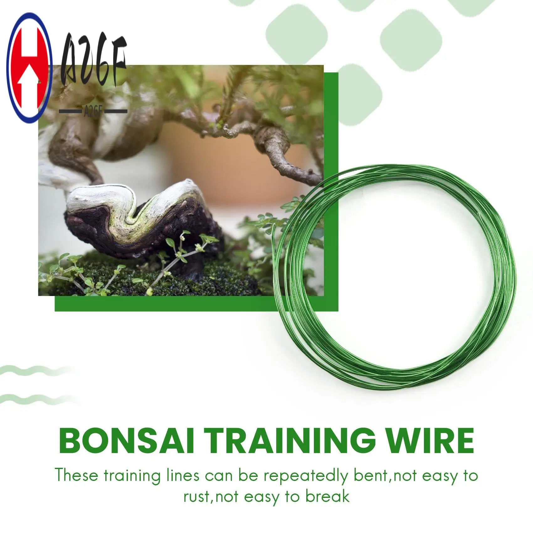 

A26F-9 рулонов проволоки для бонсай, тренировочная проволока для бонсай из анодированного алюминия, 3 размера (1,0 мм, 1,5 мм, 2,0 мм), всего 147 футов