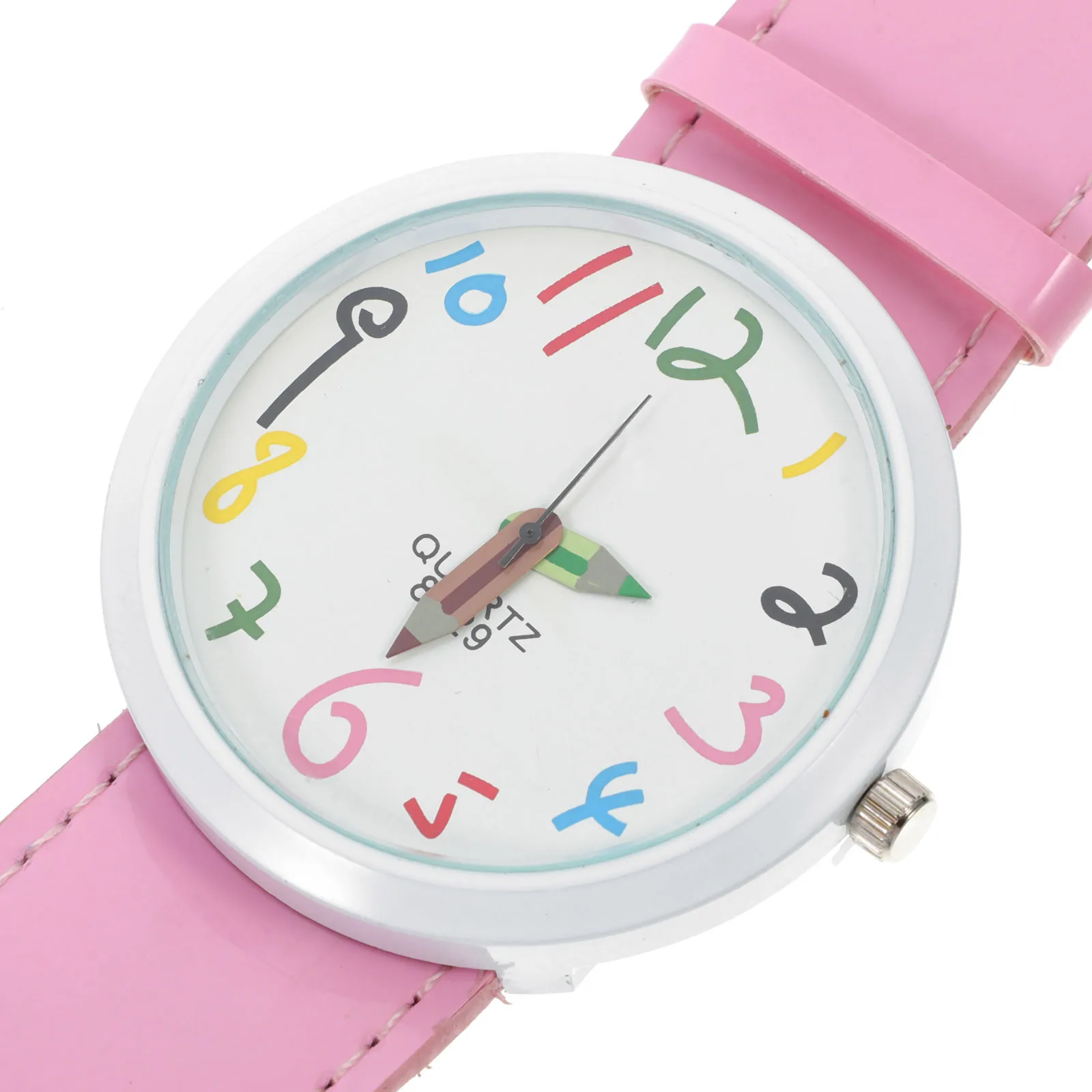 1 قطعة ساعة معصم نمط الرسوم المتحركة حزام ممتاز ساعة متينة جميلة امتحان الطالب Timekeeper