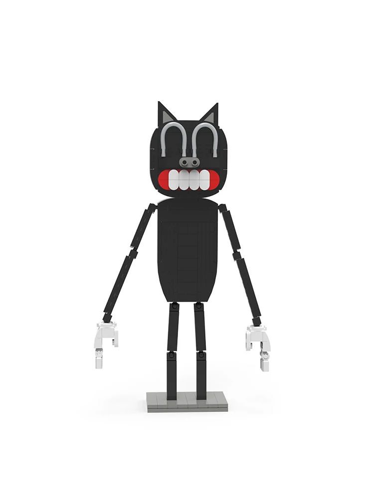 

Строительные блоки MOC с мультяшным котом и ужасами, шарнирный монстр с подвижными шарнирами, жуткий DIY для взрослых коллекционеров