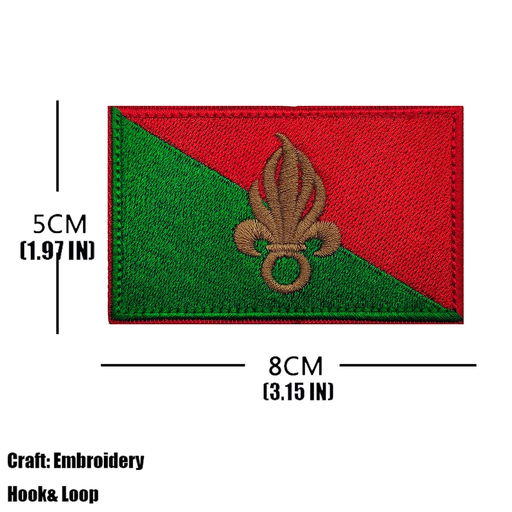 French Foreign Legion Tactical Patch Embroidered Fabric Accessory for Jacket Shoulder DIY Sew-on Applique