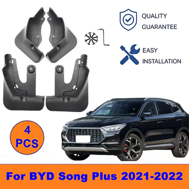 

4Pcs Mud Flaps For BYD Song Plus 2021-2022 - Splash Guards Front&Rear Wheel Fender Mudguards Car Exterior Protection Accessory