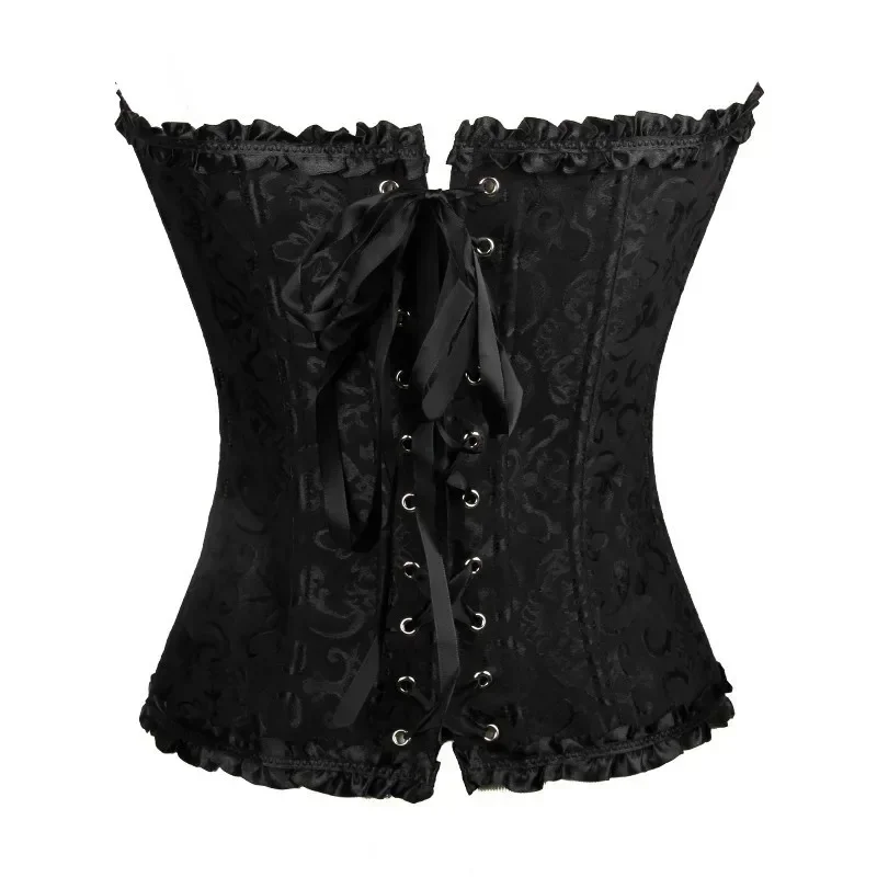 Women Lace Up Sexy Floral  Boned Corset Overbust Body Shaper Bustier Lingerie Bodyshaper Top Corsets Top Shapewear Women 란제리