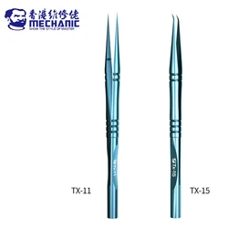 MECHANIC TX-15 TX-11 Titanium Alloy Jump Wire Tweezers Curved Straight Point High Precision High Hardness Electronics Forceps