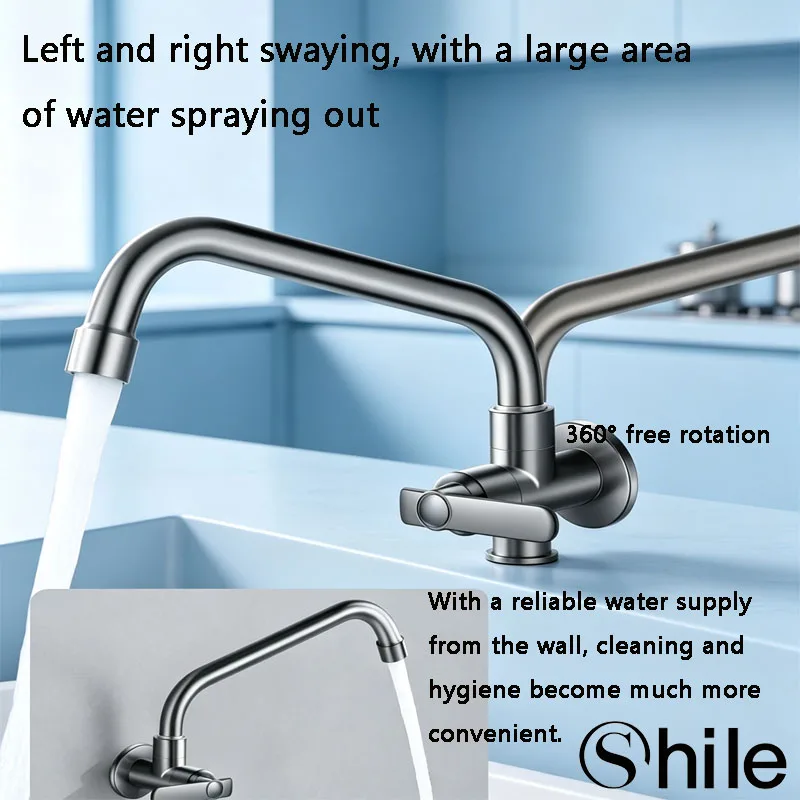 shile-純銅製シングル冷水蛇口-キッチン・バスルーム用-壁掛け式洗面台蛇口-高品質-防錆仕様