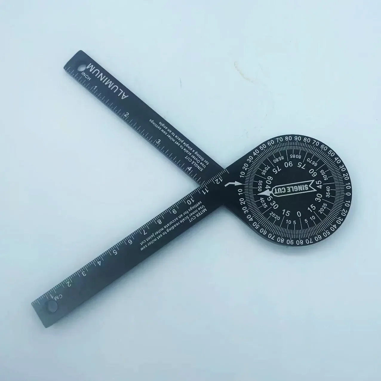 Horizontal Alumínio Alloy Angle Gauge para Carpintaria, ângulo de medição, DIY corte Locator, 360 graus