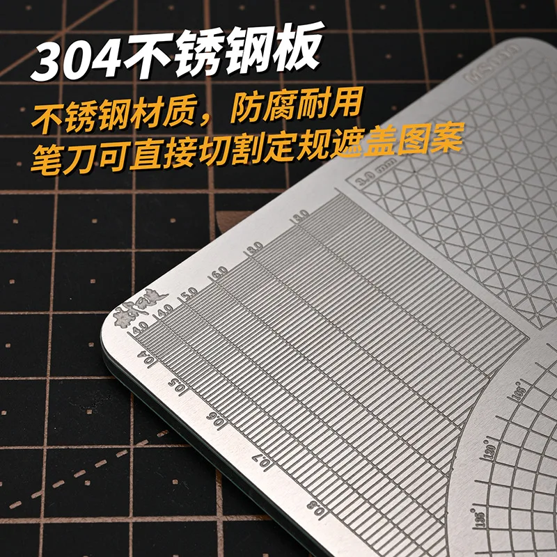 Model Masking Tape Cutting Mat MS099 - 2-in-1 Double Sided, Black/Grey Self-Healing Cutting Pad for Crafts