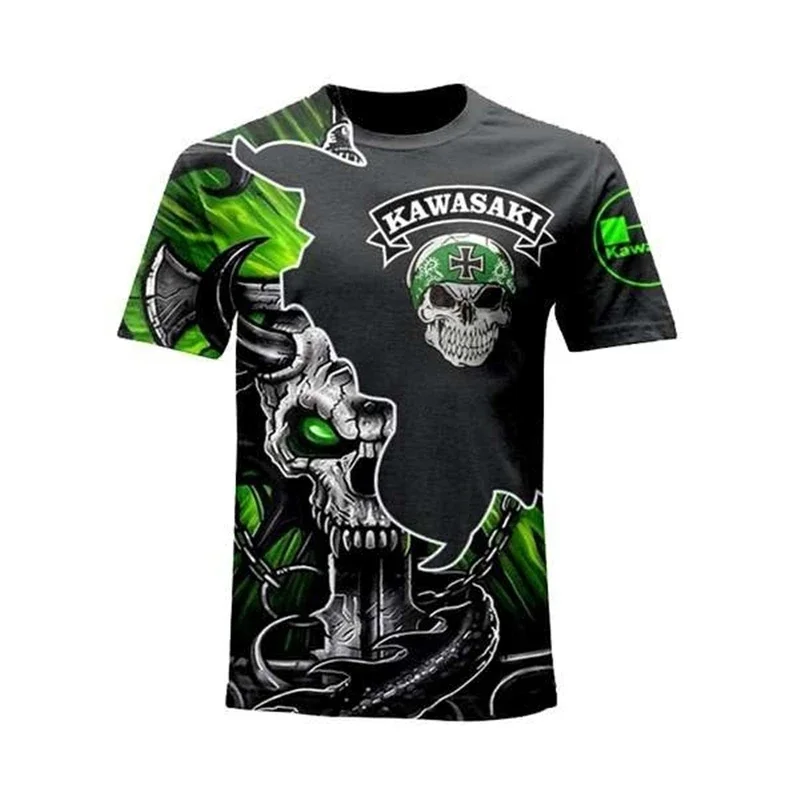 

2025 Men T Shirt Kawasaki Motorcycle Graphic 3D Print Quick Drying Breathable Cool T-shirts Men Summer Sports Comfort Clothing 1
