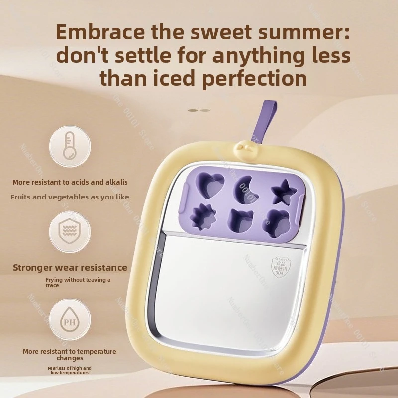 Household children's stainless steel small ice frying machine, DIY plug-in ice cream tray