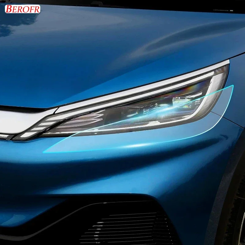 

Защитная пленка для фар BYD Atto 3/Yuan Plus EV 2022-2023, 2 шт., прозрачная/дымчато-черная, из ТПУ, наклейка