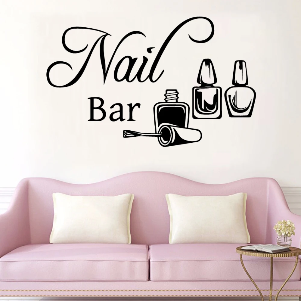Creative Wall Decal Nail Salon Wall Art Stickers Vinyl Decals For Nail Salon Room Decor Sticker Vinyl Mural Wallpaper Poster