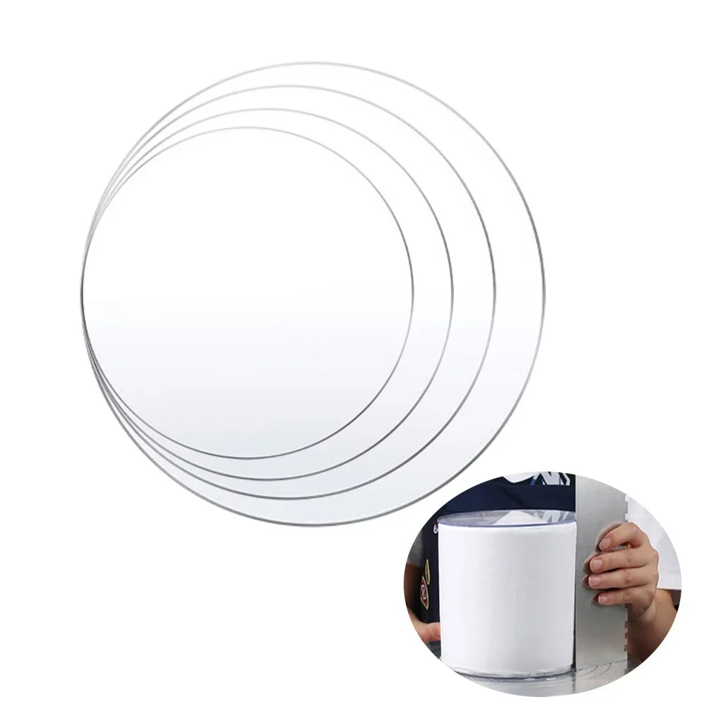 Reusable Acrylic Cake Disc Round Happy Birthday Cake Base Plate Blank Acrylic Topper For Layered Cakes Decorating Tools