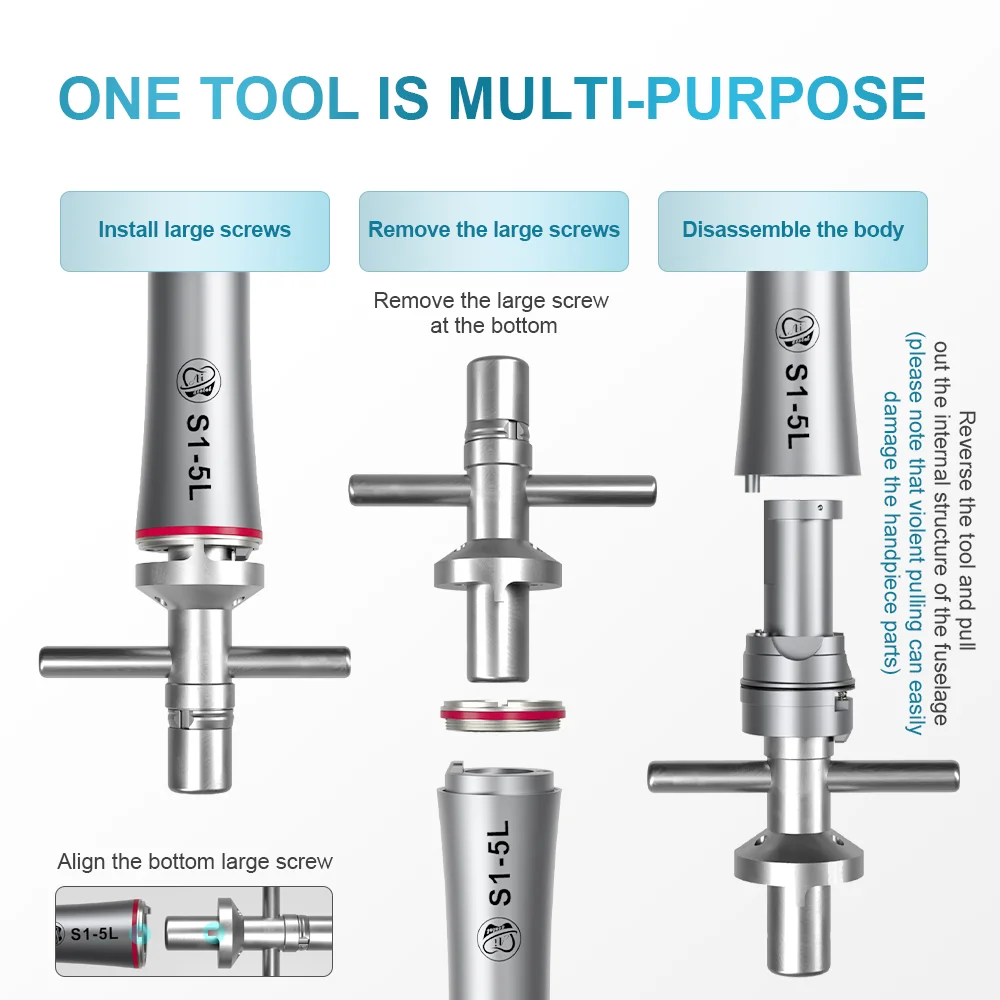 AI-CA-TOOL Dental Disassembly Tools Repair Kit Compatible for AI Dental Brand  Low Speed Handpiece E-type Contra Angle