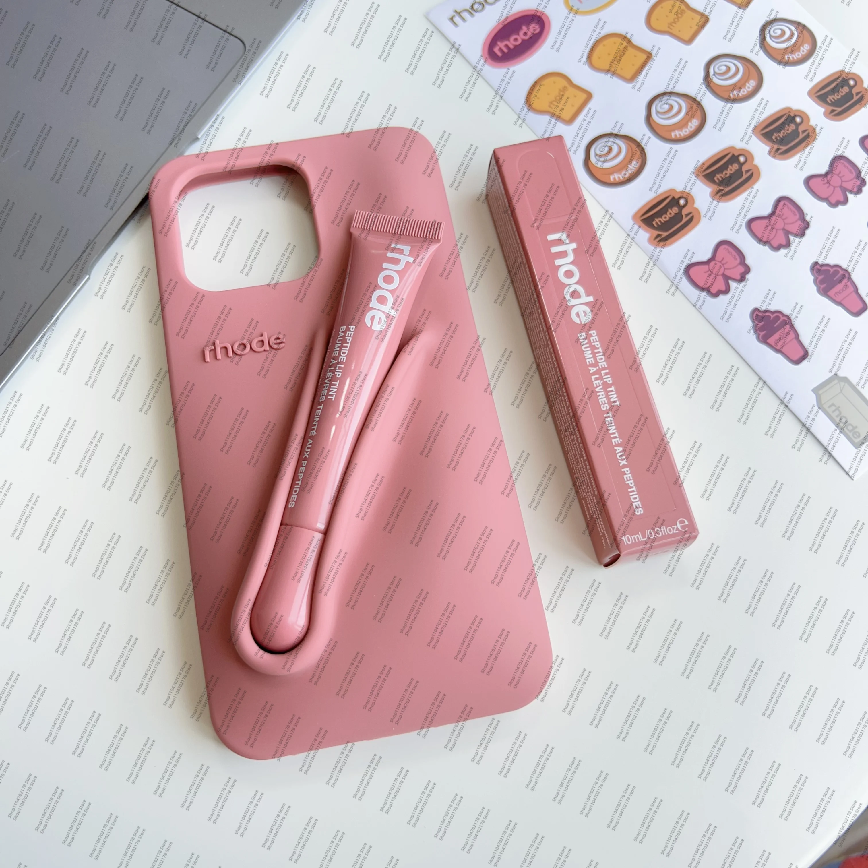 Rhode Case 2-in-1 Lipgloss/Lippenstift/Silikon Handyhülle für iPhone 16/15 Pro Max Samsung S23FE/S23ULTRA/S24ULTRA Soft Cover