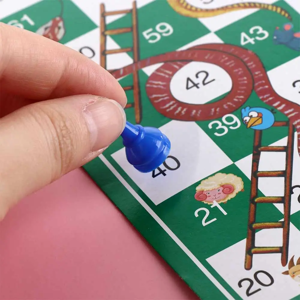 

Interesting Flying Chess Board Snake Ladder Educational Family Board Game Plastic Portable for Children