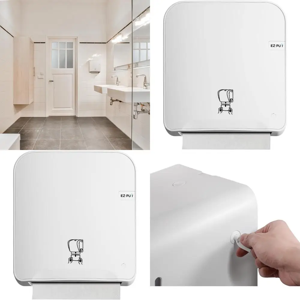 

Wall-Mounted Manual Roll Towel Dispenser, High Capacity, White