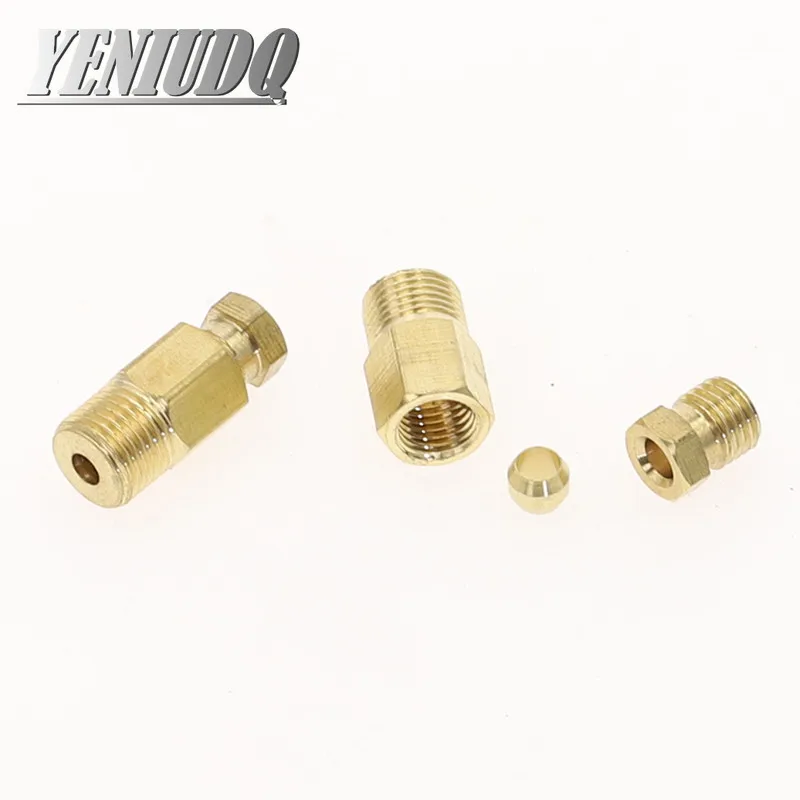 Compression Ferrule Tube Compression Fitting 4 6 8mm OD Tube Connector Machine tool lubrication Brass oil Pipe Fitting adapter