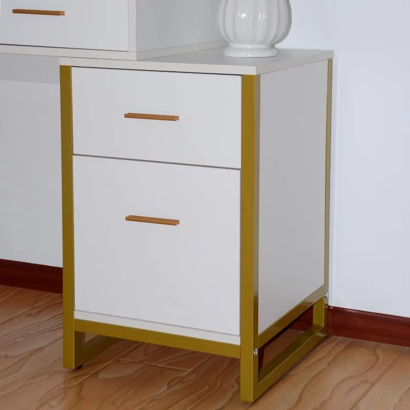 Table de Maquillage Blanche avec Miroir et Lumières, Commode 8 LED, 4 Broches de Rangement