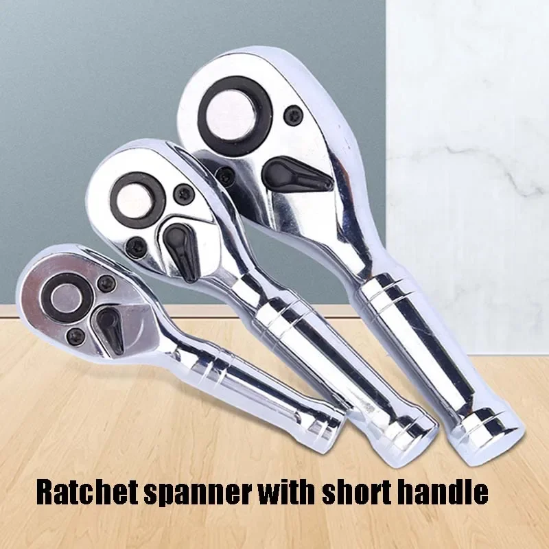 72 Teeth Quick Socket Mini Ratchet Wrench Spanner 1/4 3/8 1/2 Big Medium and Small Fly Two-way Horns Short Handle Repair Tool