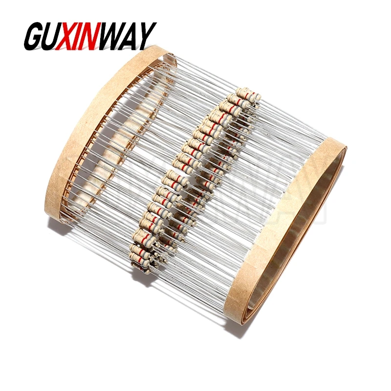 100 peças 1r-10m 10r 47r 100r 220r 1k 10k 4k7 100k 560k 1m3m3 ohm cor anel resistência 1/4w resistores de filme de carbono 5%