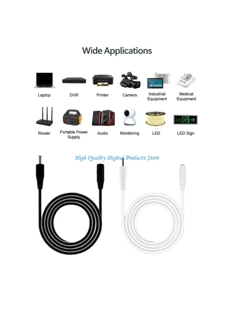 U2JE DC35135 Power Extension Cable with Ribbed Grip Sections and Added Reach