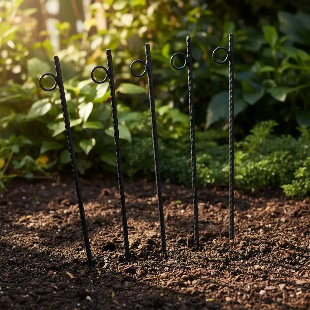 

Анкеры для крепления к земле 3/8 x 18 дюймов для кемпингов, навесов, батутов, сверхпрочные, из углеродистой стали, с заостренным концом, кольцо 1 дюйм, 6 штук