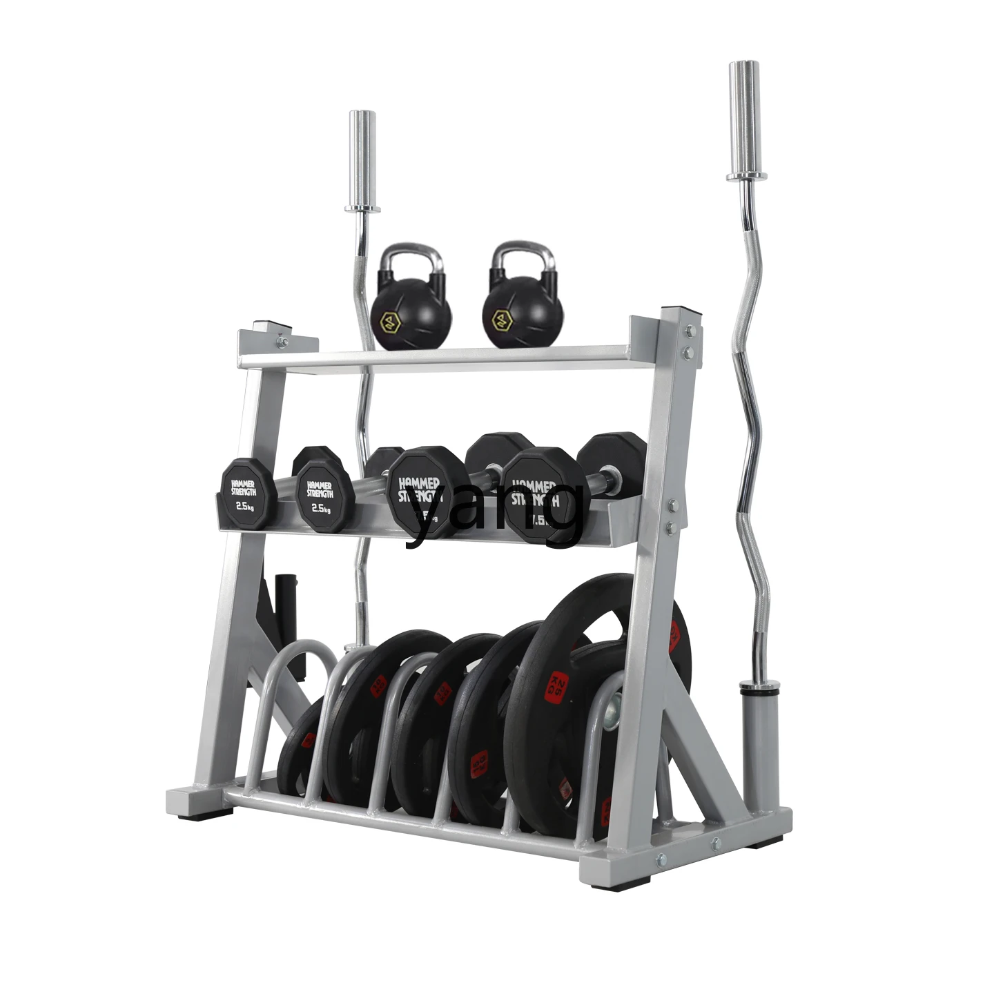 YJQ Gym أداة متعددة الوظائف تخزين الرف Kettlebell ورقة الحديد المنزلية الدمبل