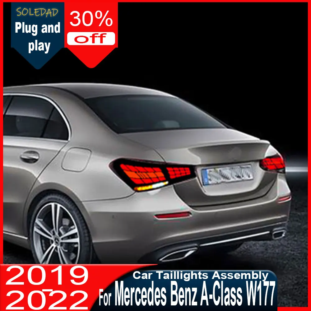 Car Styling Tail lights for Mercedes Benz A Class W177 A180 A200 2019-2022 LED DRL Dynamic Turn Signal Light taillight Accessory