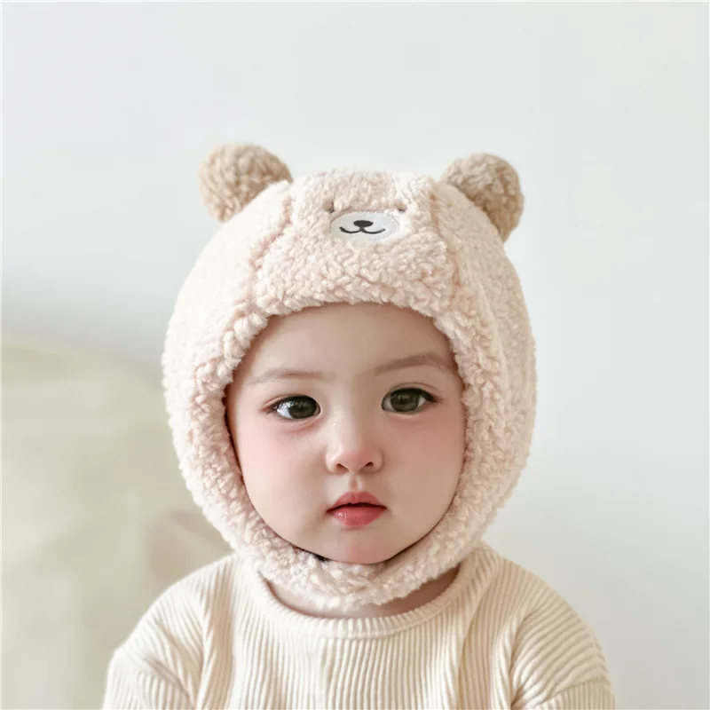 Baby Winter 3 Months -2 Years Old Boy and Girl Baby Lei Feng Windproof Thick Warm Ear Protection with Velvet Hat