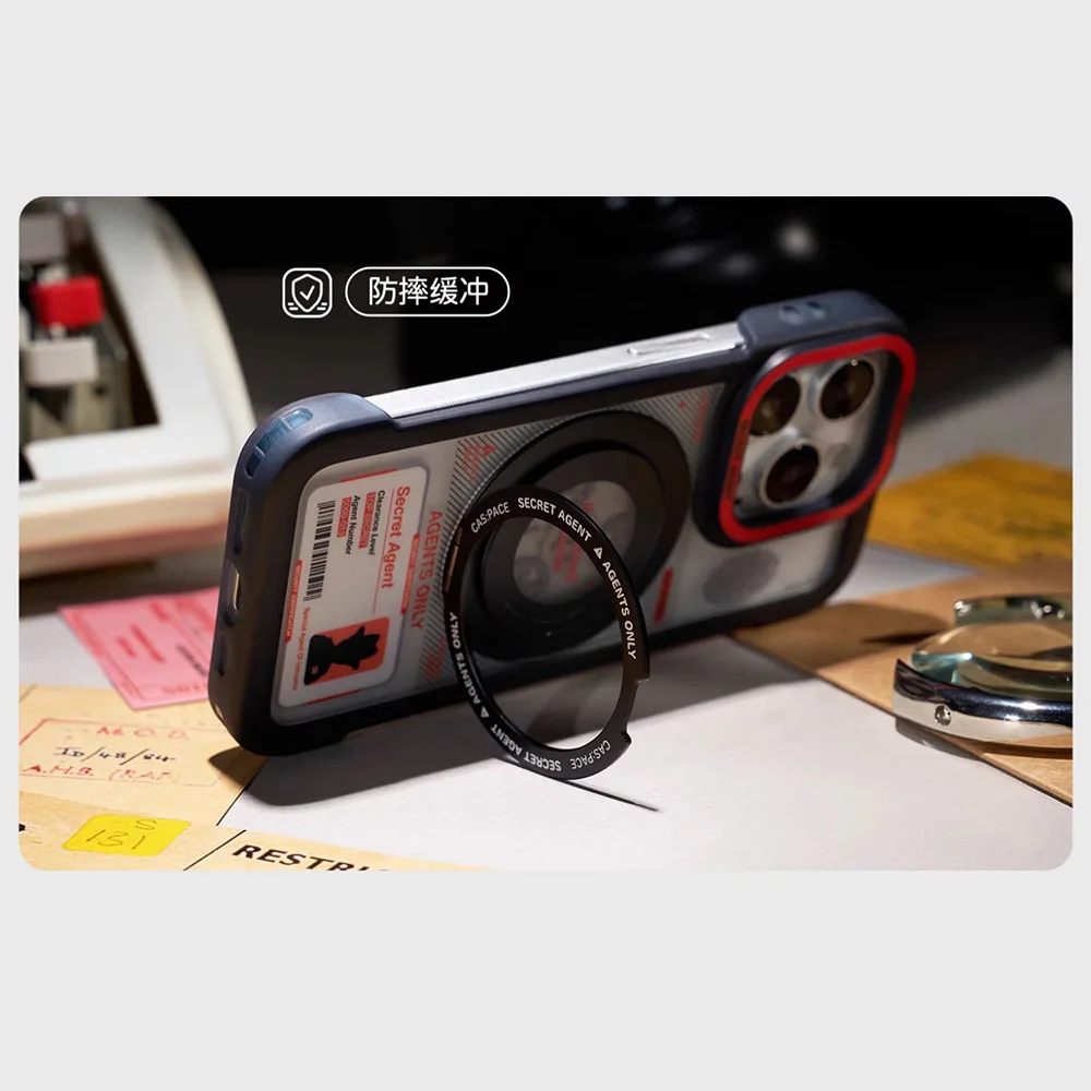 

Магнитный чехол для телефона Cas Pace Secret Agent Magsafe, противоскользящий чехол, вращающийся и складной встроенный кронштейн для IPhone 16 Pro Max