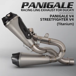 Slip-on For Ducati Panigale Streetfighter V4 Motorcycle Exhaust Escape Modified Titanium Alloy Middle Tail Link Pipe Two Muffler