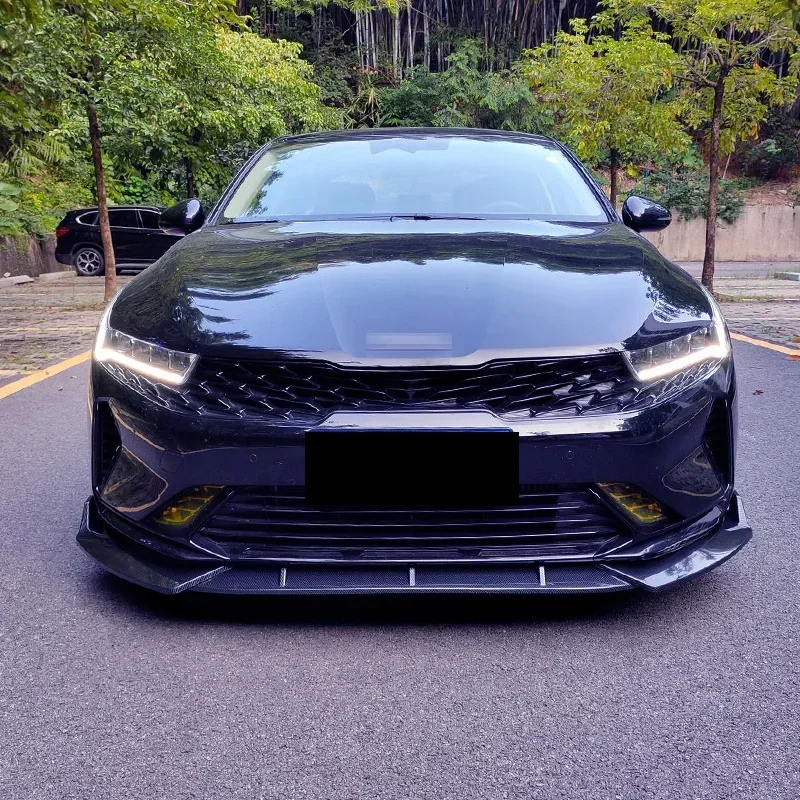 Front Bumper Spoiler for Kia K5 GT Optima DL3 2020-2024 Carbon Printing Skirts Protector Plate Lip Chin Shovel Body Kit Splitter