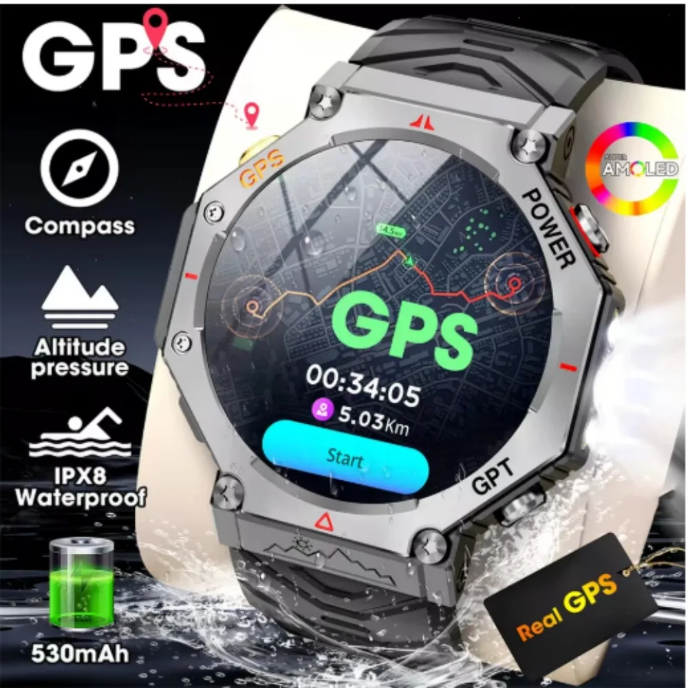 

Xiaomi 21299574 Smart Watch T-Rex 3 Bulit-in Compass Altimeter Barometric 10ATM IP69K Waterproof AMOLED Bluetooth Smart watch