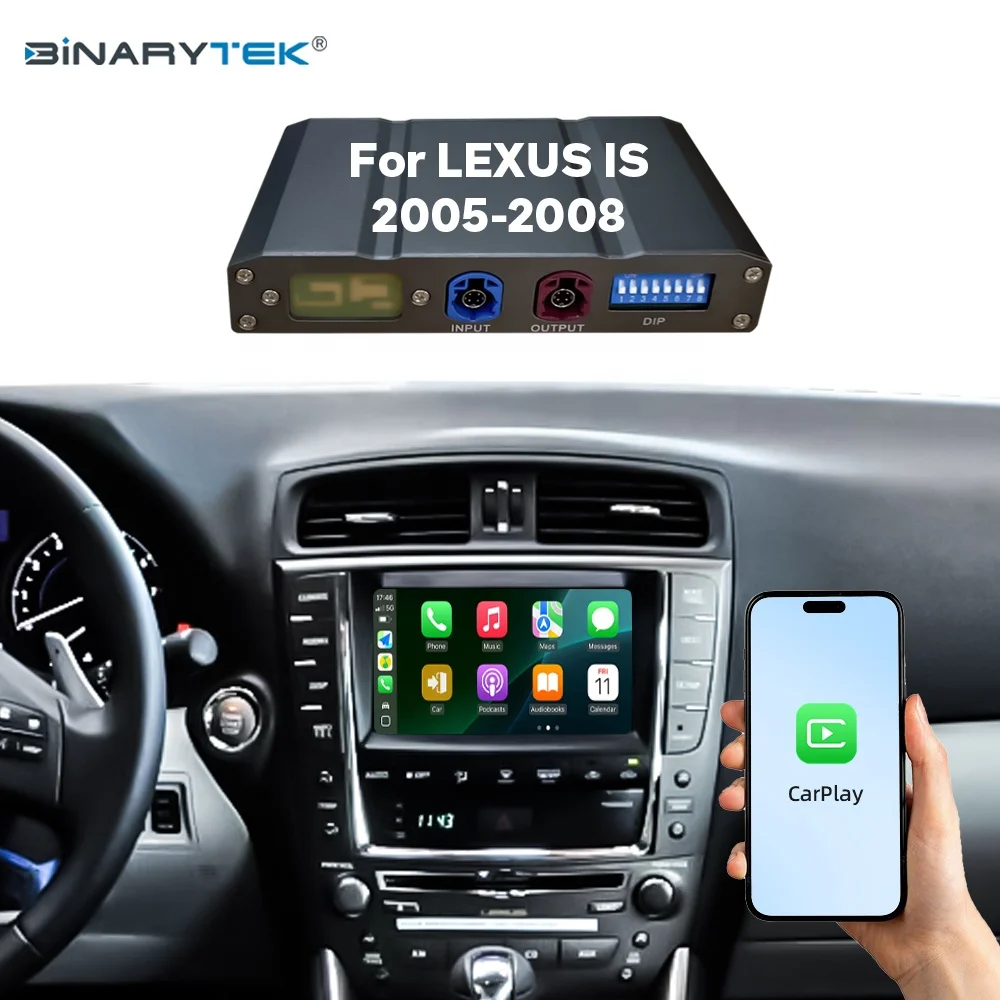 NewFor Lexus IS 2005-2008 Linux Interface Box Wireless CarPlay Android Auto CarPlay Module Decoder Car Radio Binarytek