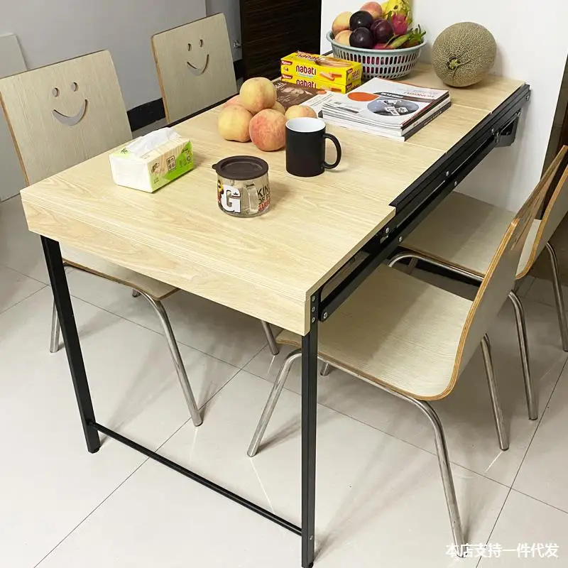 

Small apartment multi-functional wall-mounted folding table wall table household dining table retractable rack