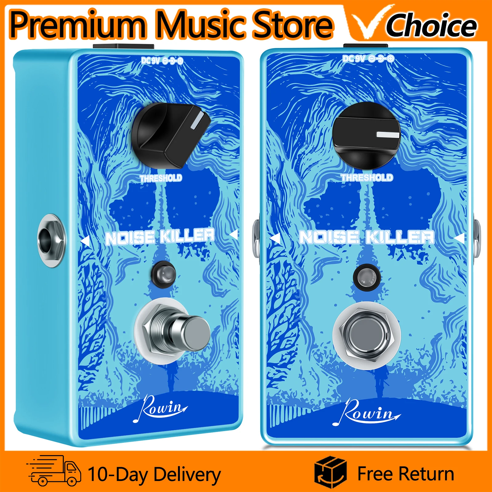 

Rowin Noise Gate Guitar Effect Pedal Noise Killer Guitar Pedal Noise Suppressor Effect for Electric Guitar and Bass True Bypass
