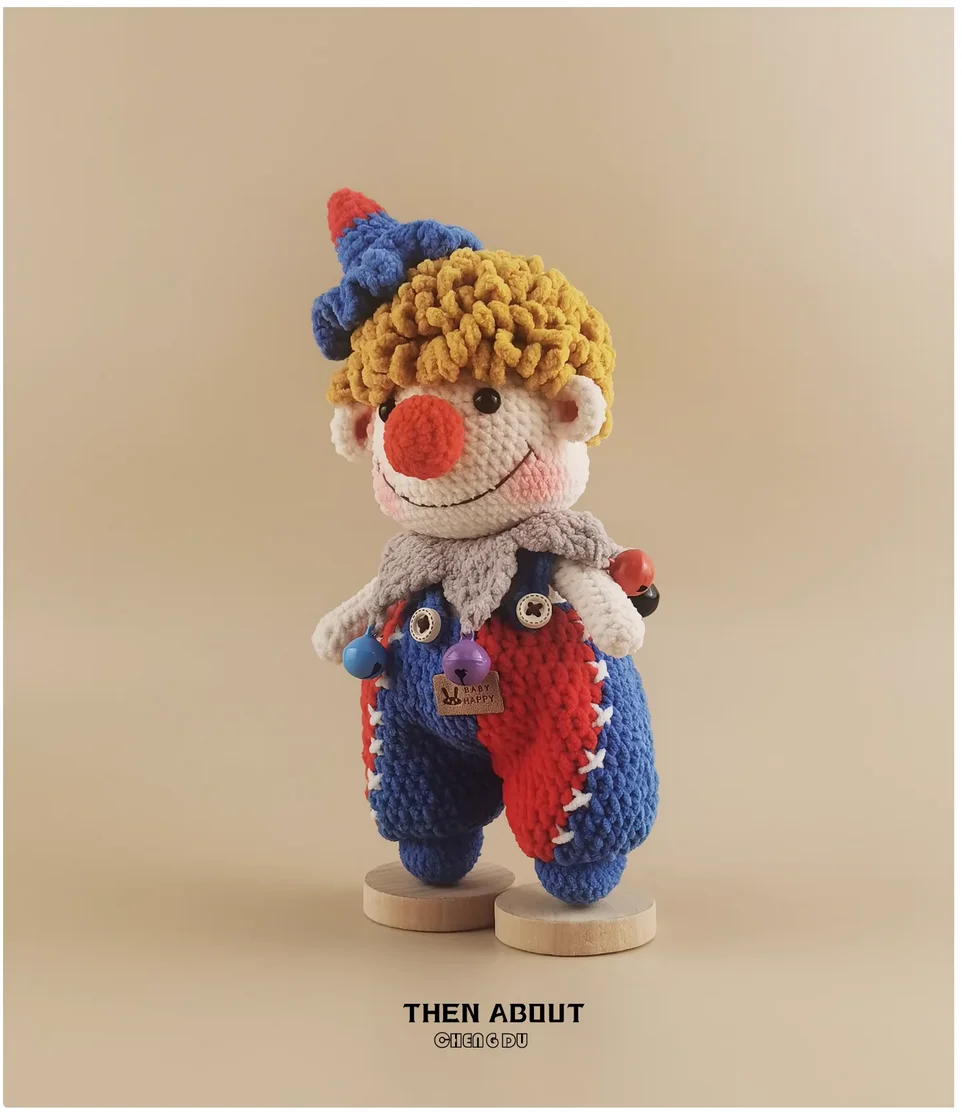 Original handmade wool crocheted clown doll doll senior niche luxury gifts for people.