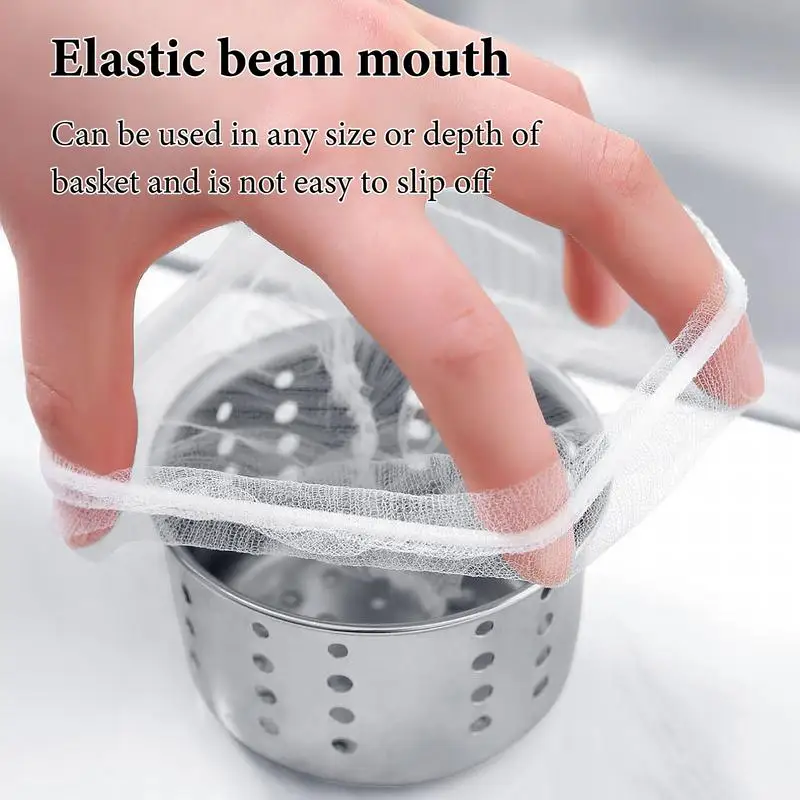 Fine Mesh Strainer Anti-Clogging Mesh Sink Filter Net Elastic Mesh Trash Bag Strainer Mesh Bags For Leftover Garbage