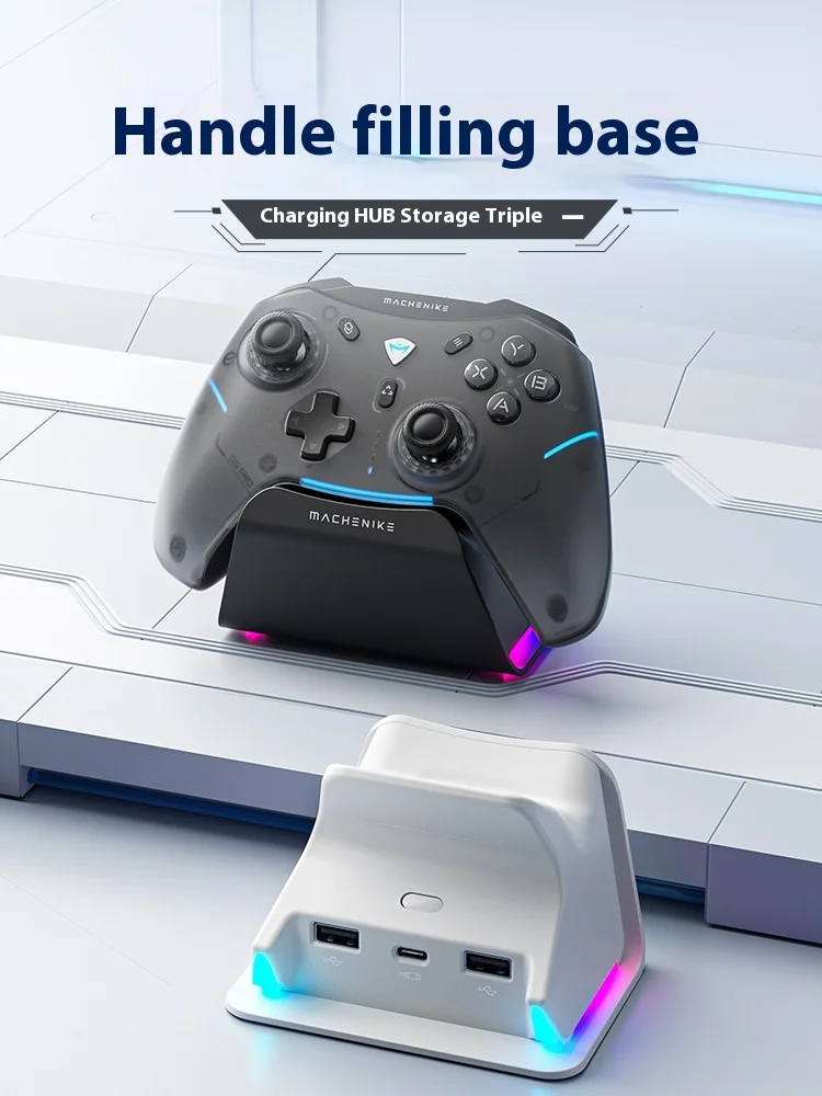 Hot Sell G5pro Max Wireless Gaming Controller With Charging Dock Rgb Gamepad Hall Effect Joystick Trigger 3mode For Switch Pc