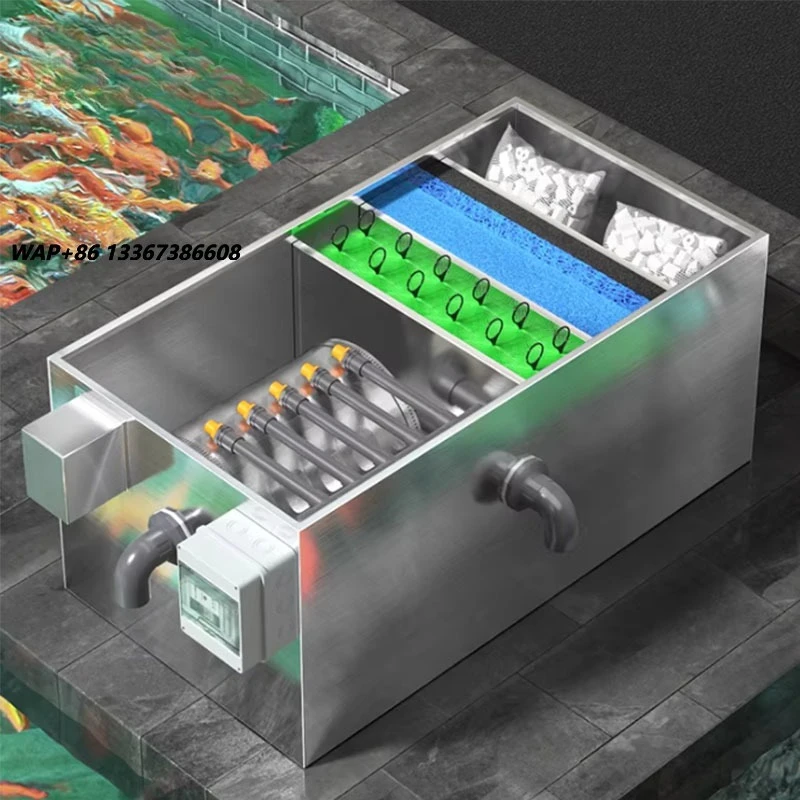 RAS Koi Fish Pond Filter System 5300-10600 Gallons Capacity Water Treatment UV Bio Filter Aquaculture Equipment Farm