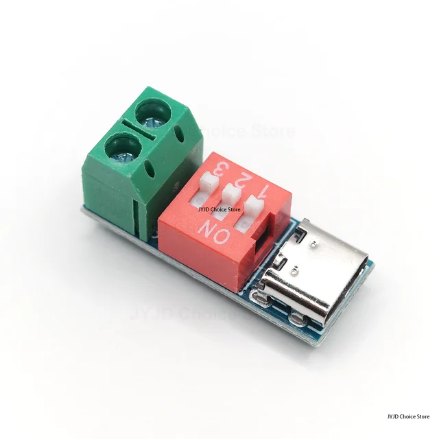 Moduł zasilania DC z regulacją kodu obrotowego, szybkie ładowanie, wyzwalacz PD QC Type-C, regulacja napięcia 5V~20V, moduł atrapa.