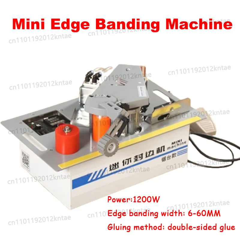 Mini Portable Woodworking Edge Banding Machine 1200W Desktop Wood PVC Two-sided Gluing Edge Bander Tool for Wood PVC Cutting