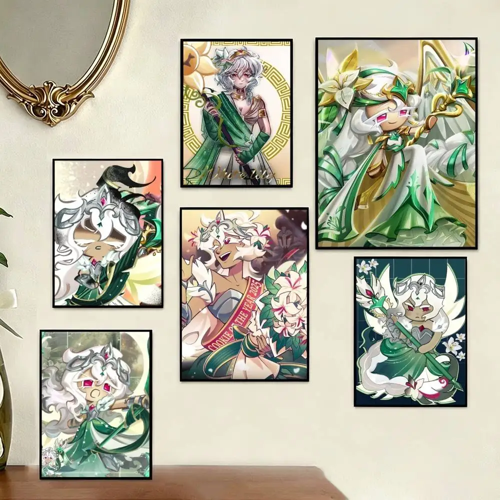 White Lily C-Cookie Run Kingdom   Poster Perfect Space Sticker Self Adhesive for Office Home Theater Wall Art Decor Fancy Gift