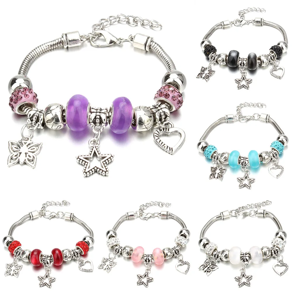 Женский браслет с застежкой-лобстером, браслет на цепочке со змеиным плетением, украшенный бусинами, романтический подарок, модные аксессуары