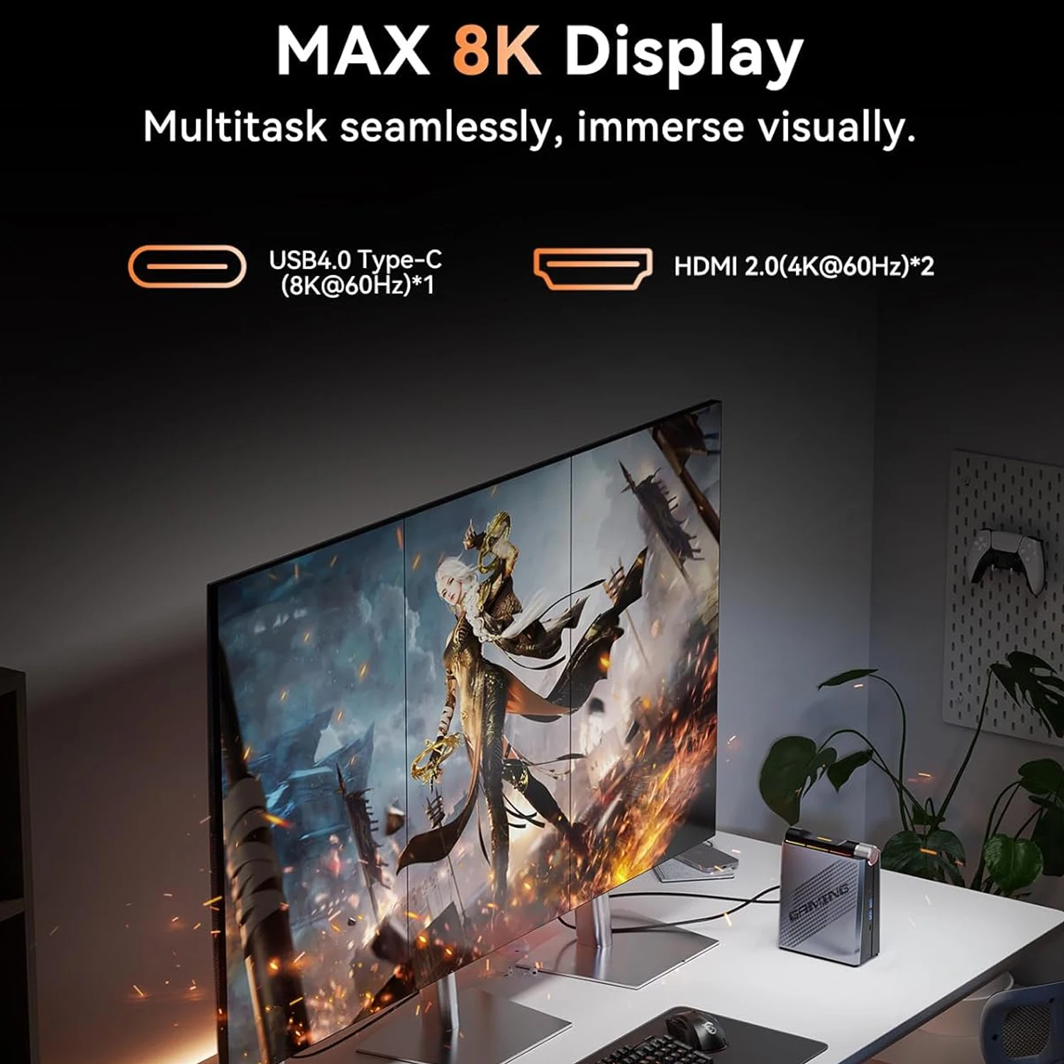 ACEMAGIC S3A كمبيوتر صغير للألعاب AMD Ryzen R7-8845HS NUCBOX Window 11 Pro AMD Radeon ™   780M 16/32GB 512GB/1 تيرابايت DDR5 5600MHz WiFi6 BT5.2